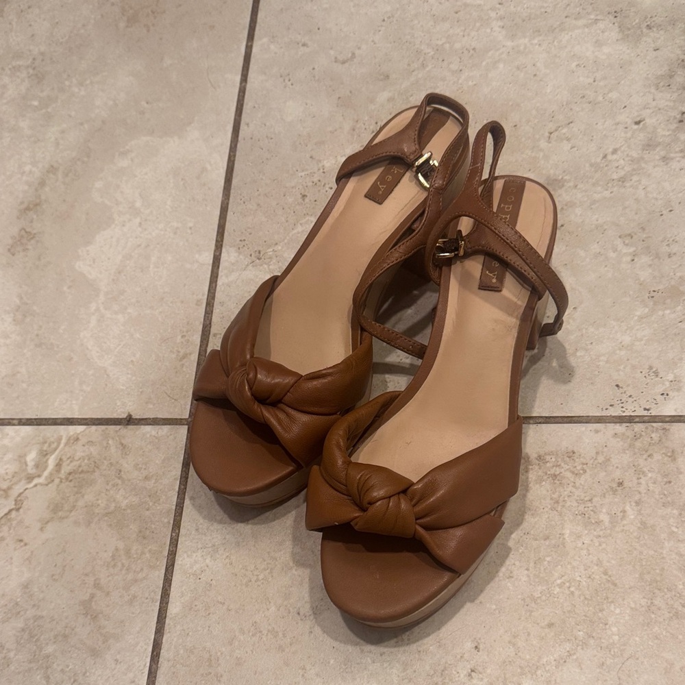 Copper Key Brown Knot Front Slingback Sandals